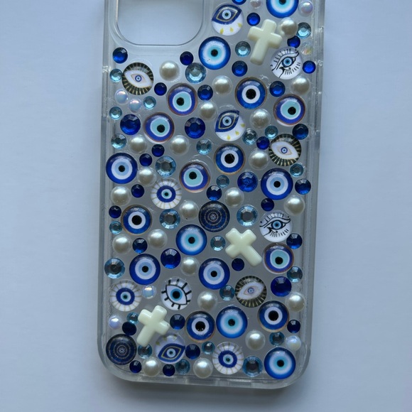 Blue Evil Eye Pattern Phone Case - Picture 2 of 3